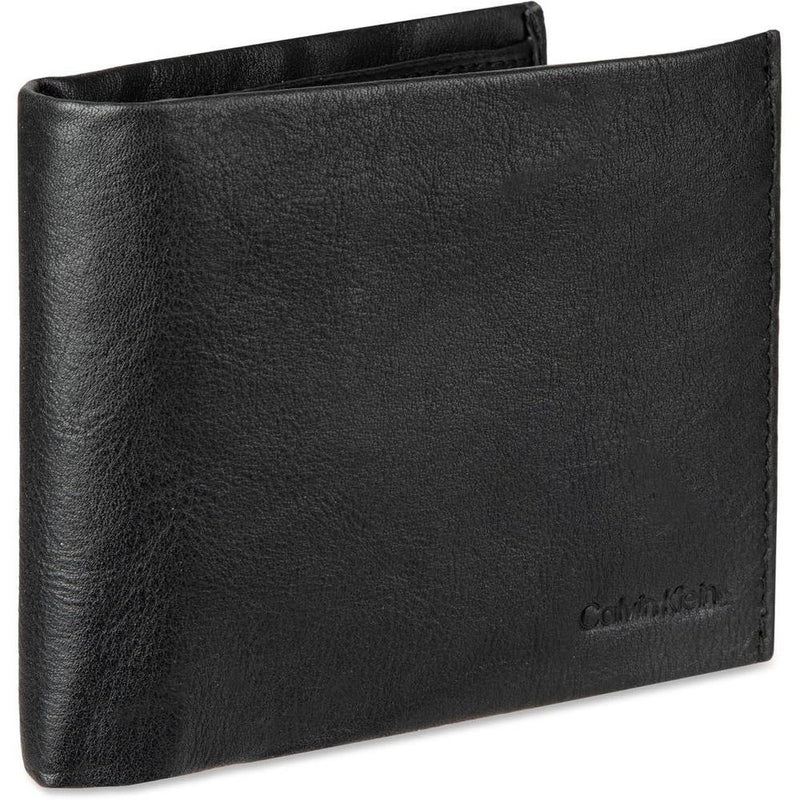 Calvin Klein Billetera plegable de piel RFID para hombre con múltiples ranuras para tarjetas e identificación