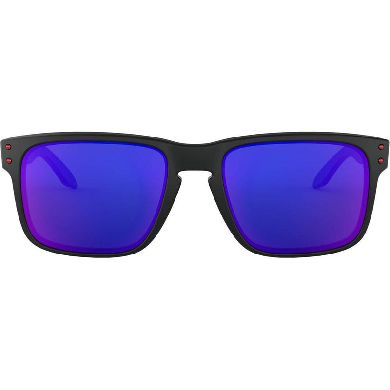 Oakley Holbrook Gafas de sol, montura negra mate, lente iridio rojo positivo con kit de limpieza de lentes y microbolsa