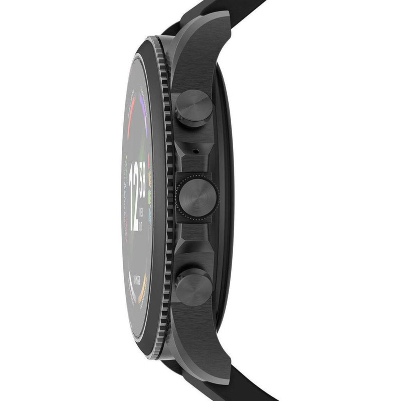 Fossil Reloj inteligente pantalla táctil Gen 6, 4.39 cm con Alexa, frecuencia cardíaca, oxígeno en sangre, GPS, pagos sin contacto, Negro