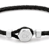 Pulsera de cuero para hombre Calvin Klein sin metal con cierre de gancho fácil y cadena trenzada en estilo moderno