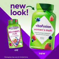 Vitaminas en Goma para Mujeres Vitafusion - Multivitaminas con Sabor a Bayas para Energía, Huesos e Inmunidad
