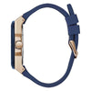 GUESS Reloj para hombre de cuarzo japonés con caja de acero inoxidable y correa de silicona resistente al agua 100 metros