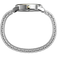 Timex Easy Reader con caja de dos tonos, banda de expansión multicolor, esfera blanca, y resistente al agua