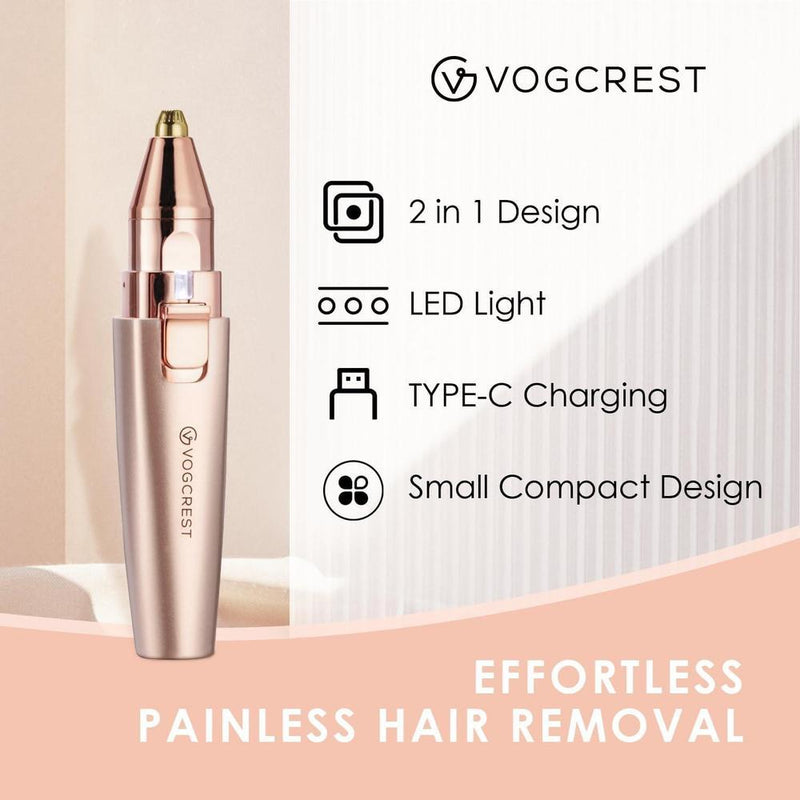 Eyebrow & Facial Trimmer Recortadora de cejas y facial recargable 2 en 1 con luz LED