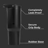 HydroJug Sport Botella de acero inoxidable con popote, aislada al vacío, a prueba de fugas, diseño ergonómico, reutilizable, duradera, negro