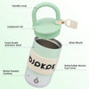 Vaso térmico de acero inoxidable BJPKPK con tapa y asa, ideal para café de viaje, color niebla verde