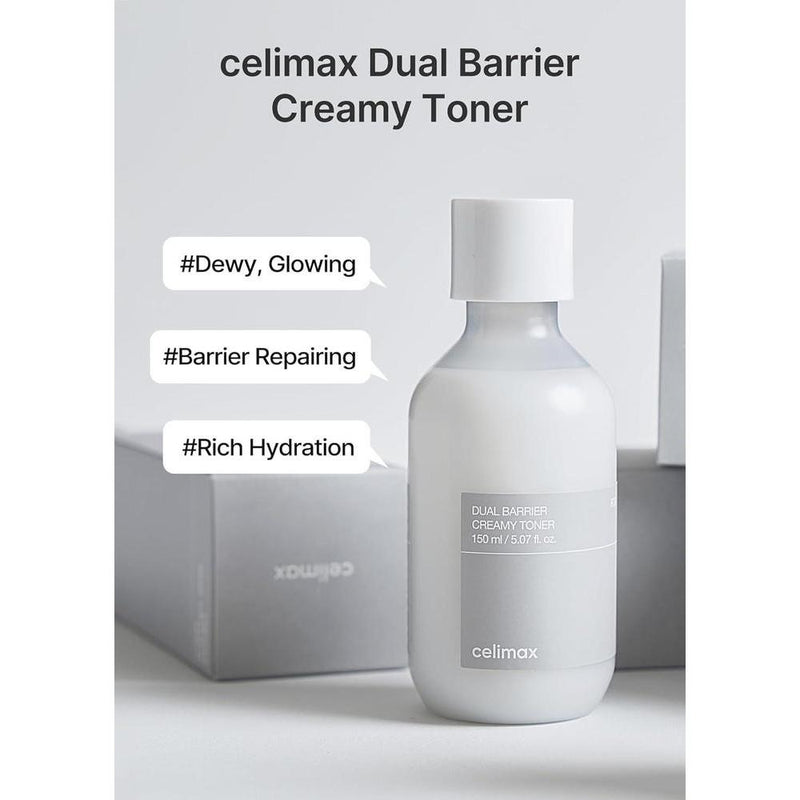 Celimax Tónico Cremoso de Doble Barrera con Ceramidas y Péptidos, Libre de Aceite y Alcohol, Hidratante y Astringente Facial