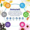 Immuneti - Defensa inmune avanzada, mezcla 6 en 1 con vitamina C, vitamina D3, zinc, saúco, ajo y equinácea