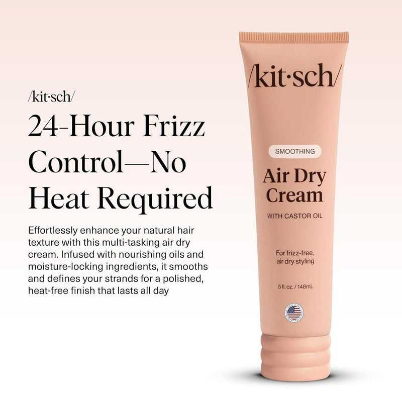 Kitsch Crema suavizante para el cabello con aceite de ricino y coco, reduce frizz, apta para cabellos finos y medios