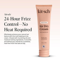Kitsch Crema suavizante para el cabello con aceite de ricino y coco, reduce frizz, apta para cabellos finos y medios
