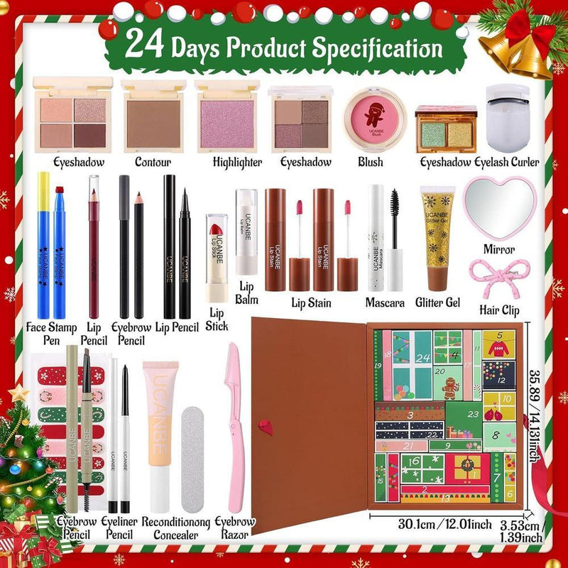 Calendario De Adviento De Maquillaje Ucanbe 2025, Set De 24 Sorpresas Navideñas