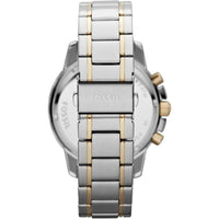 Reloj cronógrafo Fossil Dean de acero inoxidable para hombre, estilo clásico, con esfera blanca y dos tonos