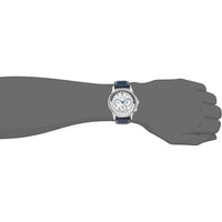 Reloj Citizen Eco-Drive para hombre con calendario, cronógrafo y manos luminosas, correa de cuero azul y esfera blanca