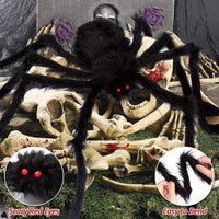 Telaraña de Halloween con araña gigante, espeluznante decoración para exteriores e interiores, ideal para fiestas