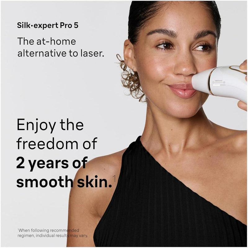 Depiladora láser Braun Silk Expert Pro 5 PL5137 para mujeres y hombres, incluye maquinilla Venus, cableada, uso en cuerpo y cara
