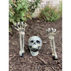 Estacas de esqueleto AISENO para decoración de Halloween en jardín con manos de zombi y cráneos, para escenas de cementerio