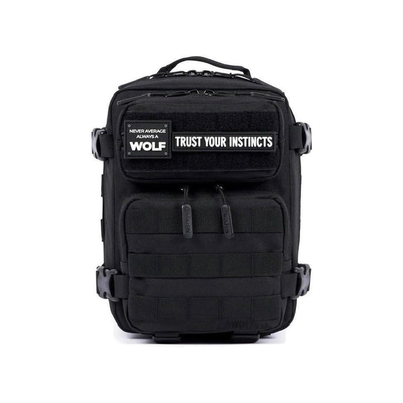 WOLFpak Mochila Mini Negro de Material Resistente al Agua y Personalizable para Uso Diario y Viajes