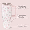 HydroJug Traveler - Botella reutilizable con popote abatible, resistente a fugas y de acero inoxidable con base de goma