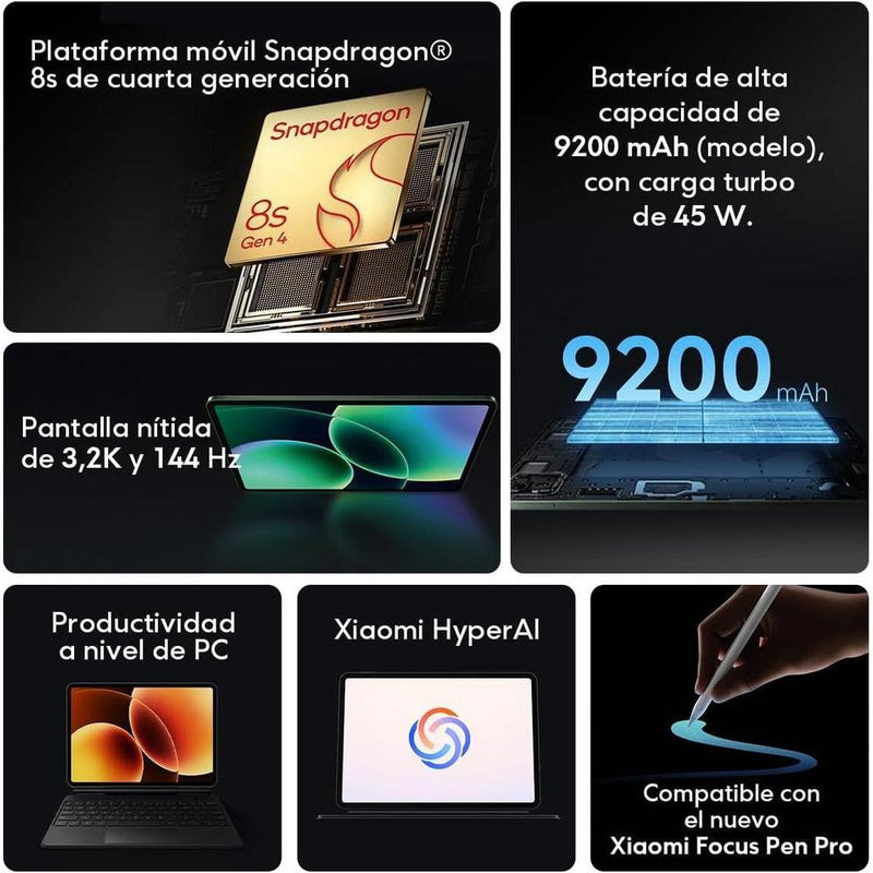 Xiaomi Pad 8 Ai Wifi 11" 8ª Generación Snapdragon 8s 256GB Gris