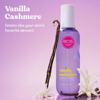 Rocío corporal de cachemira eos con almizcle suave, caramelo y ácido hialurónico, spray hidratante para mujeres