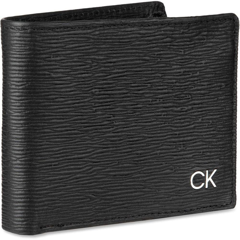 Billetera Calvin Klein de cuero con tecnología RFID, múltiples ranuras para tarjetas y ventana de identificación