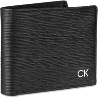 Billetera Calvin Klein de cuero con tecnología RFID, múltiples ranuras para tarjetas y ventana de identificación