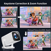 Mini proyector portátil 4K compatible, Full HD 1080P, rotación de 270°, compatible con smartphone, TV Stick, laptop, PS4, HDMI, USB