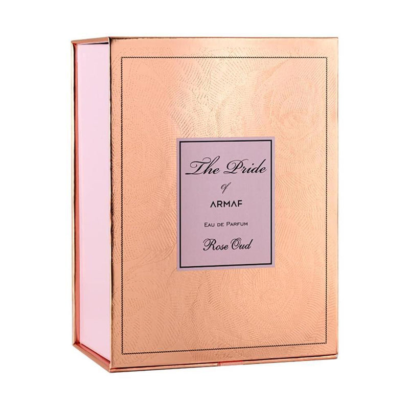 Eau de Parfum The Pride of Armaf Rose Oud, fragancia femenina con notas de lavanda, pachulí y vainilla, larga duración