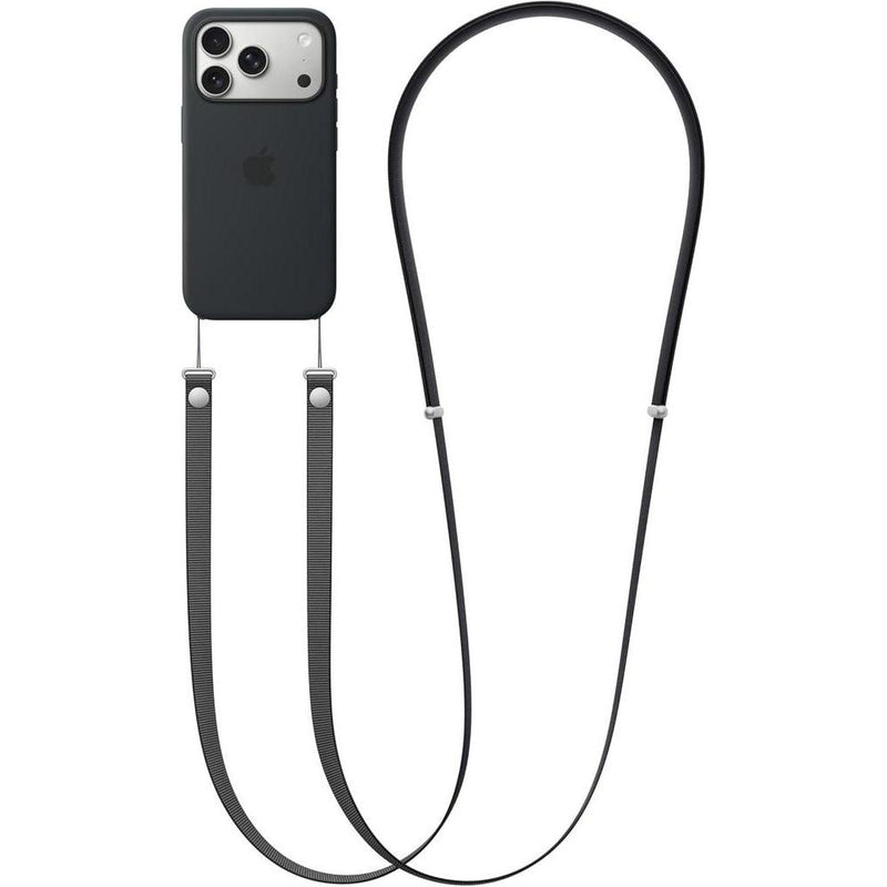 Correa cruzada negra Apple para iPhone, cómoda, manos libres y ajustable, compatible con fundas seleccionadas