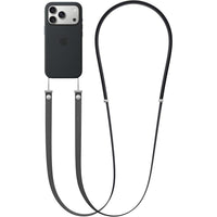 Correa cruzada negra Apple para iPhone, cómoda, manos libres y ajustable, compatible con fundas seleccionadas