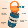Vaso aislado de acero inoxidable BJPKPK, ideal para café, incluye tapa y asa, color azul oscuro