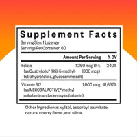 Pastilla Active B12 con L-5-MTHF de Seeking Health para apoyo de salud celular, cognitiva y energía, 60