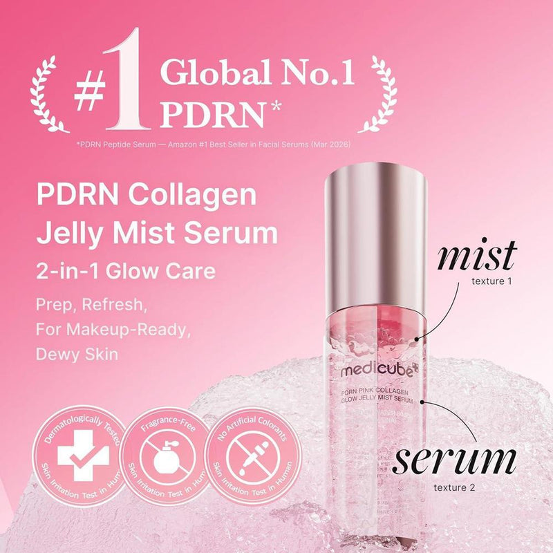 Medicube Pink Pdrn Suero Glow Jelly Mist Textura Dual 100ml