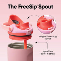 Botella de agua Owala FreeSip Sway de acero inoxidable con pico de dos vías, pajita y asa de cubo, libre de BPA