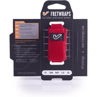 Silenciador de cuerdas Gruv Gear FretWraps, color rojo fuego, talla L, elimina ruido en guitarras y bajos.