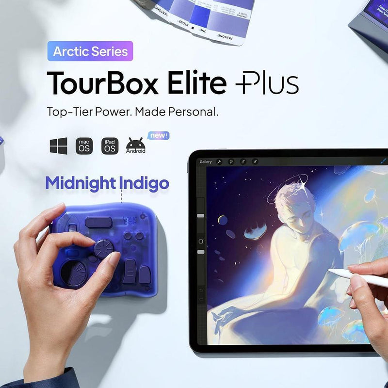 TOUR BOX Elite Plus, consola creativa Bluetooth programable para edición de fotos y videos, compatible con Procreate y Adobe