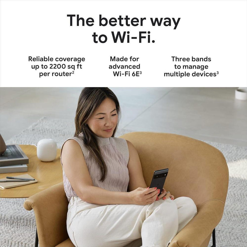 Google Nest WiFi Pro Wi-Fi 6E con velocidad rápida y cobertura total del hogar, router de malla color citronela