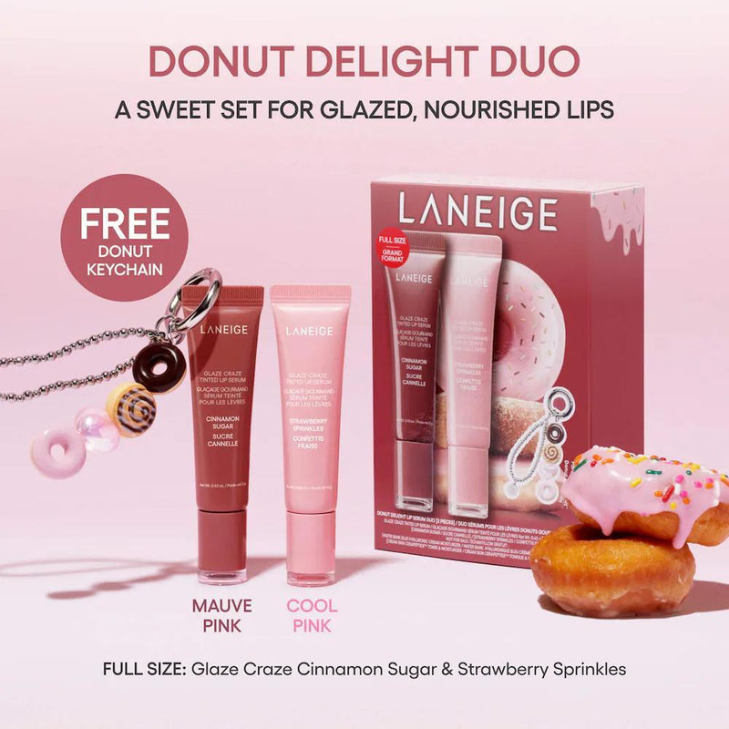 Glaze Craze Donut Delight Dúo de Sérum Labial Hidratante con Color