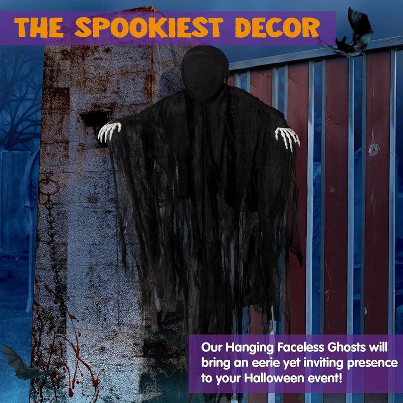 JOYIN Decoración de Halloween de 160 cm para exteriores, decoración de fantasma colgante sin cara oscura en bata de terror negra