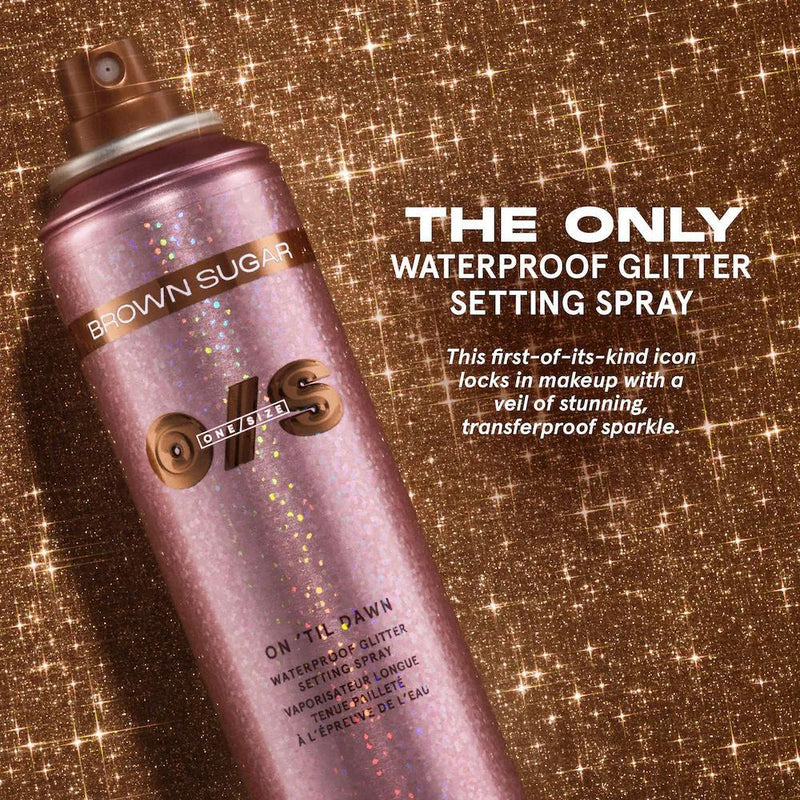 On 'Til Dawn Spray Fijador con Glitter Resistente al Agua - Brown Sugar