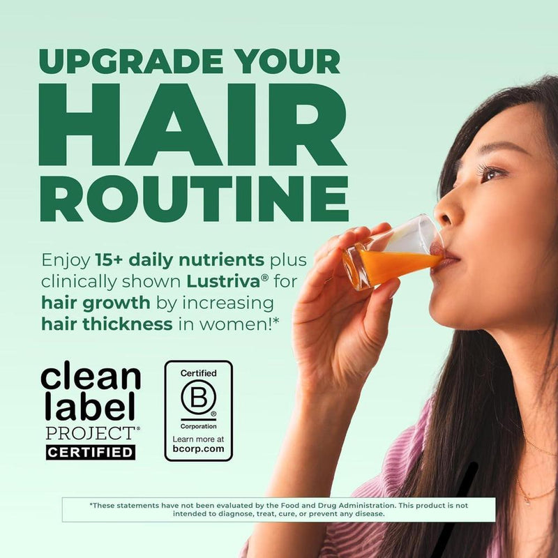 Multivitamínico líquido MaryRuth's con biotina para crecimiento del cabello, salud de uñas y piel con Lustriva