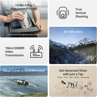 DJI Mini 3, dron para adultos con cámara 4K, 38 min de vuelo, transmisión de video de 10 km, captura vertical, GPS integrado