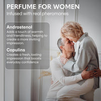 GODA Perfume de feromonas para mujer con fragancia duradera a jazmín y rosa, vegano, libre de crueldad