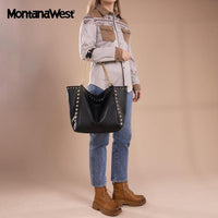 Montana West - Bolso de mano grande con asa superior sobredimensionada y bolsos con cadena elegante para mujer