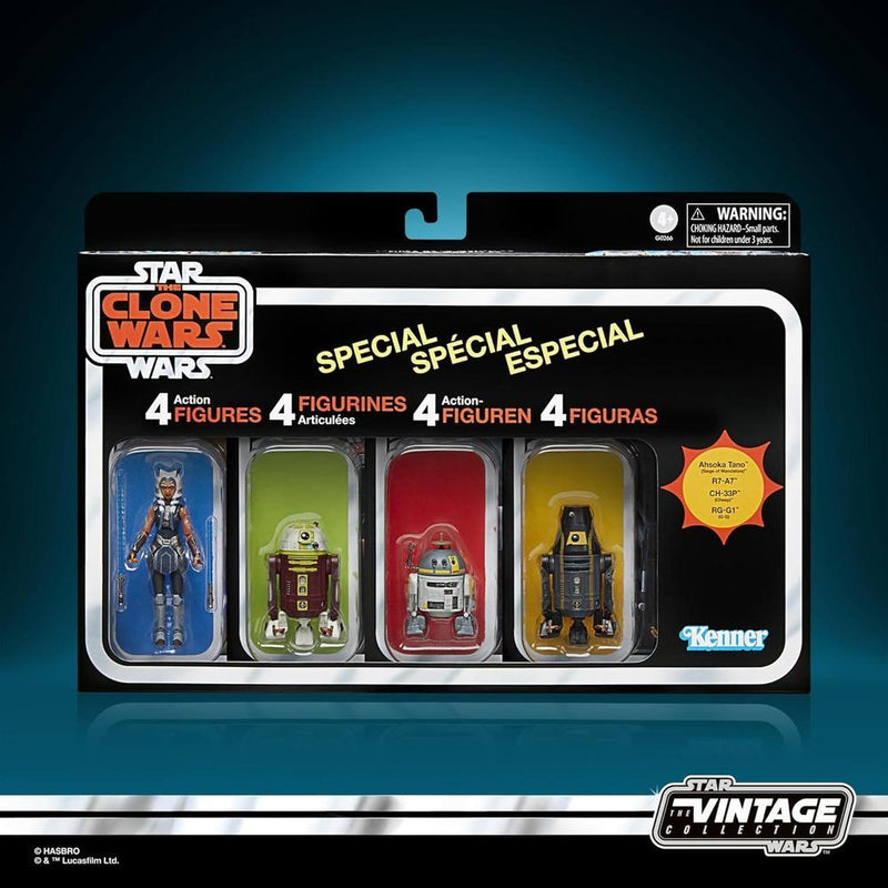 STAR WARS Vintage Collection Escape from Order 66 con Ahsoka & Droids - Paquete de 4 Figuras de Acción Coleccionables