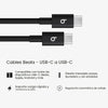 Beats Cable USB-C a USB-C Tejido de Carga Rápida, Durable, Compatible con Apple y Android, Color Negro Perno