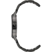 Nine West Reloj de pulsera Gunmetal elegante para mujer con pulsera metálica y esfera analógica