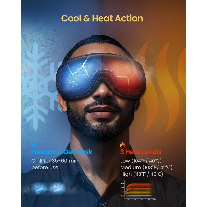 Masajeador de ojos RENPHO Eyeris Kintsugi con calor y frío, control de voz, ideal para regalos de San Valentín y cumpleaños