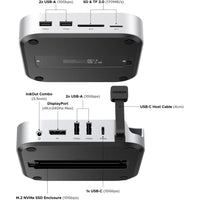 UGREEN Dock con Soporte DP Hub para Mac mini M4/M4 Pro 2024, SSD M.2 NVMe, Conectividad 10G, 4K, USB A/C, SD/TF, Audio