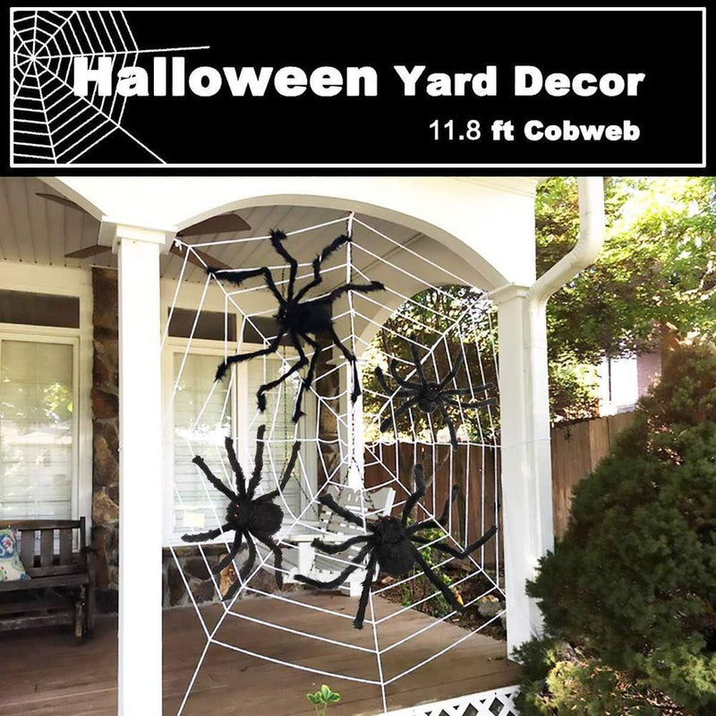 Juego de decoración de Halloween con arañas grandes, telarañas elásticas y más, ideal para un ambiente espeluznante